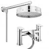 Bosa Modern Bath Shower Mixer incl. Overhead Rainfall Shower Head -Bath Taps Shop BS2OH p
