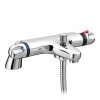 Coral Modern Thermostatic Bath Shower Mixer - Bottom Outlet - BTMV01 -Bath Taps Shop BTMV01 prod