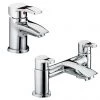 Bristan Capri Contemporary Basin + Bath Filler Tap Pack (inc. Basin Pop-up Waste) -Bath Taps Shop CAP EBAS TP p