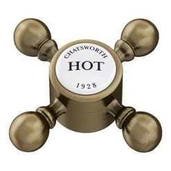 Chatsworth 1928 Antique Brass Crosshead Bath Filler Tap -Bath Taps Shop CHBFBRA d3 460