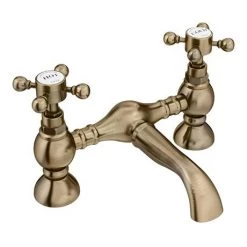 Chatsworth 1928 Antique Brass Crosshead Bath Filler Tap -Bath Taps Shop CHBFBRA d4 460