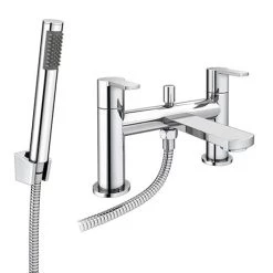 Brooklyn Modern Chrome Bath Shower Mixer Tap inc. Shower Kit - CPT7181