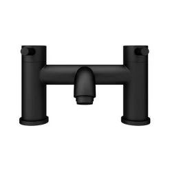 Arezzo Round Matt Black Bath Filler Tap -Bath Taps Shop CRU10BLK n d2 460