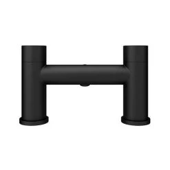 Arezzo Round Matt Black Bath Filler Tap -Bath Taps Shop CRU10BLK n d3 460