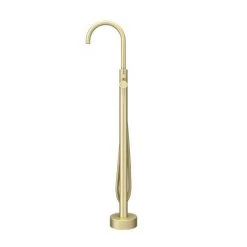 Arezzo Brushed Brass Freestanding Bath Tap with Shower Mixer -Bath Taps Shop CT002 BB D3 460
