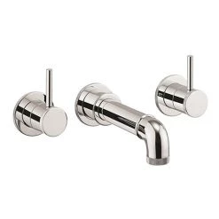 Crosswater MPRO Industrial Lever Wall Mounted Bath Spout and Stop Taps - Chrome - CWS3THBM