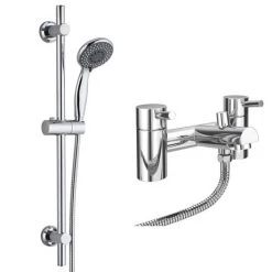 Cruze Bath Shower Mixer with Slider Rail Kit - Chrome