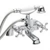 Nuie Viscount Bath Shower Mixer with Small Handset - Chrome -Bath Taps Shop DEL001 X384 P