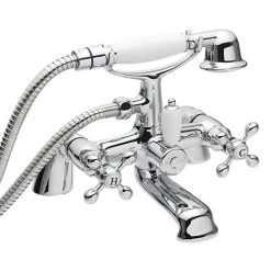 Nuie Viscount Bath Shower Mixer with Small Handset - Chrome