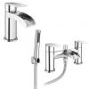 Enzo Waterfall Tap Package (Bath Shower Mixer + Basin Tap) 1 Enzo Waterfall Tap Package (Bath Shower Mixer + Basin Tap) -Bath Taps Shop ENZ PK2 p