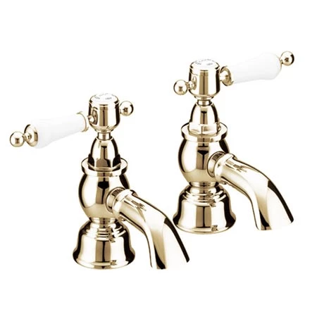 Heritage - Glastonbury Bath Pillar Taps - Vintage Gold - TGRG01 3 Heritage - Glastonbury Bath Pillar Taps - Vintage Gold - TGRG01