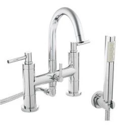 Hudson Reed - Tec Lever Bath Shower Mixer with swivel spout, shower kit & wall bracket - TEL354