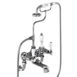 Burlington Kensington - Chrome Wall Mounted Bath/Shower Mixer - KE17 -Bath Taps Shop KE17 d1 375