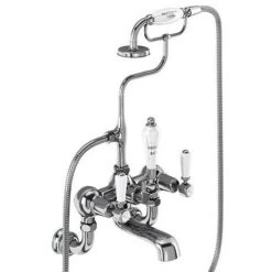 Burlington Kensington Regent - Chrome Wall Mounted Bath/Shower Mixer - KER17 -Bath Taps Shop KER17 d1 375