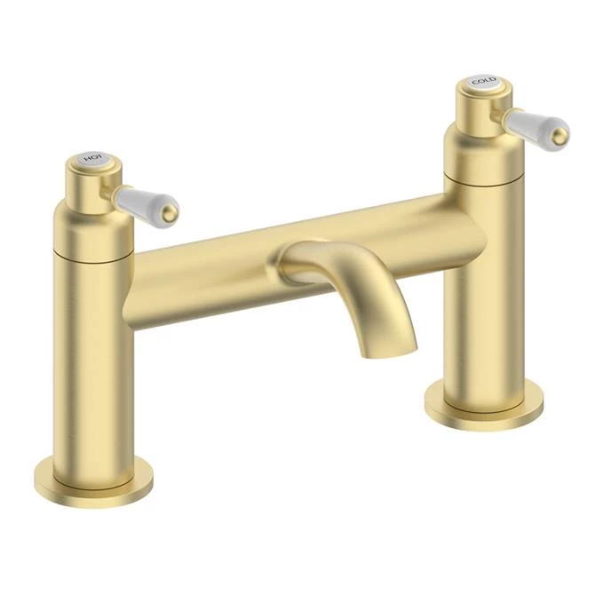 Lancaster Traditional Brushed Brass Lever Bath Filler Tap 3 Lancaster Traditional Brushed Brass Lever Bath Filler Tap