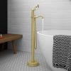 Lancaster Traditional Brushed Brass Single Lever Freestanding Bath Shower Mixer -Bath Taps Shop LBB8FS nw p
