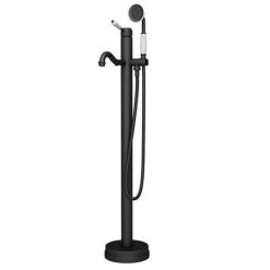Lancaster Traditional Matt Black Single Lever Freestanding Bath Shower Mixer -Bath Taps Shop LMB8FS d5 460