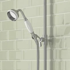 Lancaster Traditional Bath Shower Mixer with Slider Rail Kit - Chrome -Bath Taps Shop LSRK nd3 460