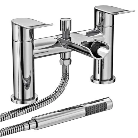 Luna Waterfall Bath Shower Mixer with Shower Kit - Chrome 3 Luna Waterfall Bath Shower Mixer with Shower Kit - Chrome