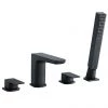 Mileto Matt Black Deck Mounted (4TH) Bath Shower Mixer Tap incl. Shower Kit 1 Mileto Matt Black Deck Mounted (4TH) Bath Shower Mixer Tap incl. Shower Kit -Bath Taps Shop M16BLK p