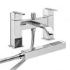 Milan Modern Bath Shower Mixer with Shower Kit - Chrome -Bath Taps Shop Milan Modern Bath Shower Mixer with Shower Kit prod