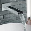 Milan Modern Wall Mounted Waterfall Basin/Bath Spout - Chrome -Bath Taps Shop Milan Modern Wall Mounted Waterfall Spout prod