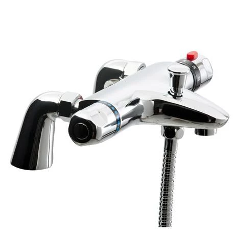 Coral Modern Thermostatic Bath Shower Mixer - Bottom Outlet - BTMV01 4 Coral Modern Thermostatic Bath Shower Mixer - Bottom Outlet - BTMV01 - Image 2