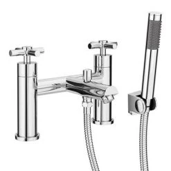 Pablo Modern Bath Shower Mixer with Shower Kit - Chrome -Bath Taps Shop PAB002 detail01 460