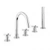 Crosswater MPRO Crosshead Chrome 5 Hole Set Bath Shower Mixer - PRC450DC -Bath Taps Shop PRC450DC P