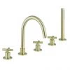 Crosswater MPRO Crosshead Brushed Brass 5 Hole Set Bath Shower Mixer - PRC450DF -Bath Taps Shop PRC450DF P
