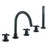 Crosswater MPRO Crosshead Matt Black 5 Hole Set Bath Shower Mixer - PRC450DM 1 Crosswater MPRO Crosshead Matt Black 5 Hole Set Bath Shower Mixer - PRC450DM -Bath Taps Shop PRC450DM P
