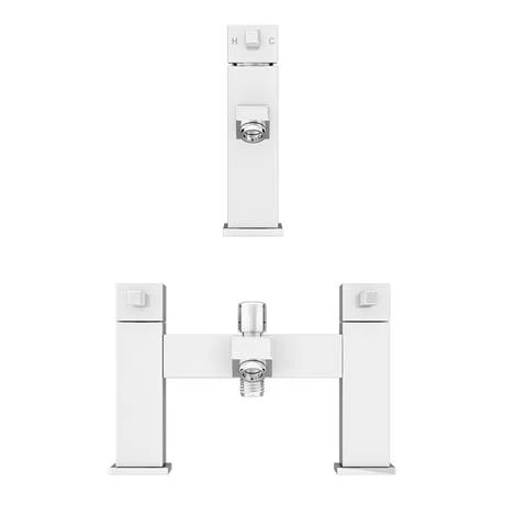 Prime Modern Basin and Bath Shower Mixer Taps Pack - Chrome 8 Prime Modern Basin and Bath Shower Mixer Taps Pack - Chrome - Image 6