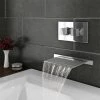 Monza Waterfall Wall Mounted Bath Tap With Concealed Thermostatic Valve 1 Monza Waterfall Wall Mounted Bath Tap With Concealed Thermostatic Valve -Bath Taps Shop Plaza Wall Mounted Waterfall Bath Filler with Concealed Thermostatic Valve n p