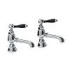 Imperial Radcliffe Chrome 3/4" Bath Pillar Taps with Black Levers -Bath Taps Shop RADBATHTAPSBCP P