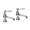 Imperial Radcliffe Chrome 3/4" Bath Pillar Taps with White Levers -Bath Taps Shop RADBATHTAPSWCP P