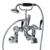 Imperial Radcliffe Chrome Wall Mounted Bath Shower Mixer with Black Levers -Bath Taps Shop RADBSMWMBCP P1