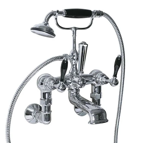 Imperial Radcliffe Chrome Wall Mounted Bath Shower Mixer with Black Levers 3 Imperial Radcliffe Chrome Wall Mounted Bath Shower Mixer with Black Levers