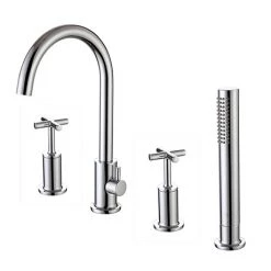 RAK Ella 4 Hole Deck Mounted Bath Shower Mixer + Kit - RAKELL3013