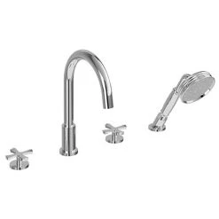 Burlington Riviera Art Deco Chrome 4 Hole Bath Shower Mixer