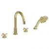 Burlington Riviera Art Deco Gold 4 Hole Bath Shower Mixer -Bath Taps Shop RIV33 GOLD P