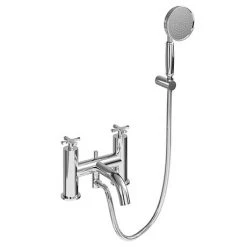 Burlington Riviera Art Deco Chrome Bath Shower Mixer with Shower Kit