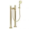 Burlington Riviera Art Deco Gold Freestanding Bath Shower Mixer with Kit -Bath Taps Shop RIV415 GOLD P