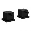 Arezzo Square Matt Black 3/4" Deck Bath Side Valves (Pair) -Bath Taps Shop SQ SV BLK n p