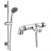 Modern Chrome Thermostatic Bath Shower Mixer Tap + Slider Shower Rail Kit -Bath Taps Shop ST0401 NP