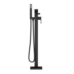 Toreno Modern Matt Black Floor Mounted Free-standing Bath Shower Mixer -Bath Taps Shop TBFST d2 460