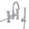 Hudson Reed - Tec Crosshead Bath Shower Mixer with shower kit & wall bracket - TEX354 -Bath Taps Shop TEX354 P