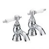 Heritage - Glastonbury Bath Pillar Taps - Chrome - TGRC01