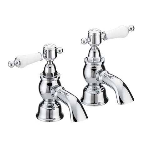 Heritage - Glastonbury Bath Pillar Taps - Chrome - TGRC01 3 Heritage - Glastonbury Bath Pillar Taps - Chrome - TGRC01