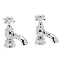 Heritage - Hartlebury Bath Pillar Taps - Chrome - THRC01