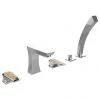 Heritage Lymington Lace Gold 5 Taphole Bath Shower Mixer - TLYCG074 -Bath Taps Shop TLYCG074 P